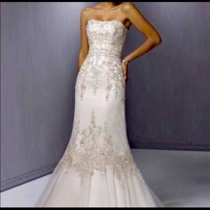 Maggie Sottero Slim A-Line Silhouette corset closure Wedding gown.